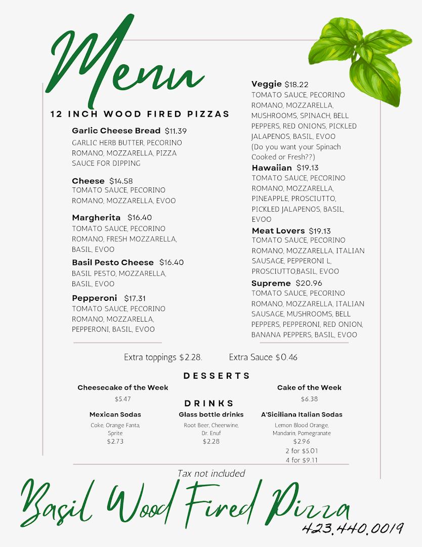 Basil Wood Fired Pizza